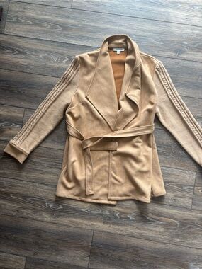 Woven Cable Sleeve Wrap cardigan